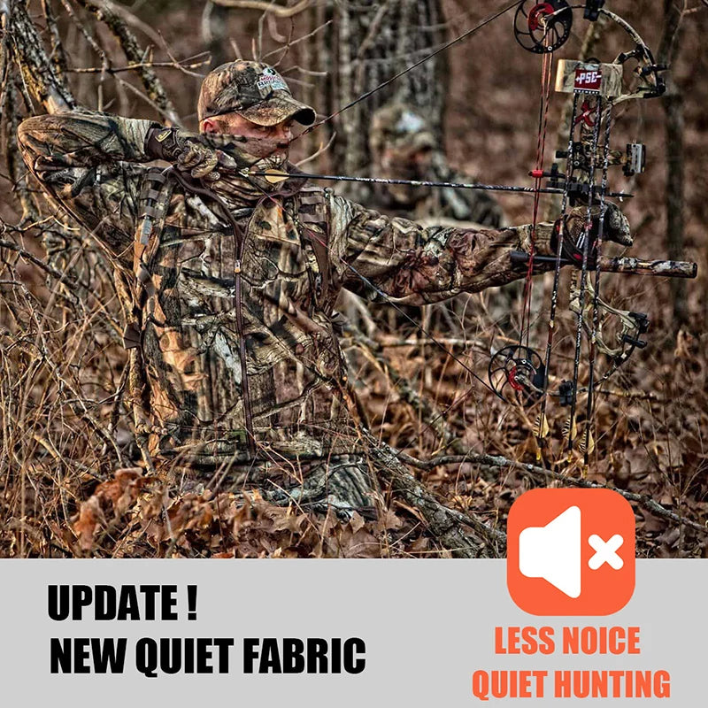 Men's Silent Camouflage Hunting Jacket Waterproof Fleece Lined